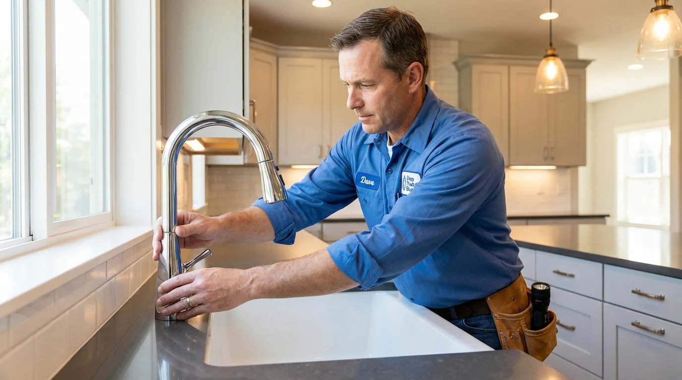 Kitchen faucet installation by Johns Plumbing LLC in Hawley